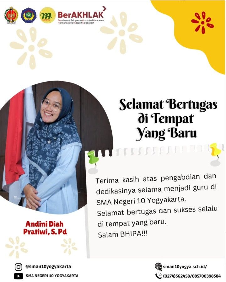 Selamat bertugas di tempat baru